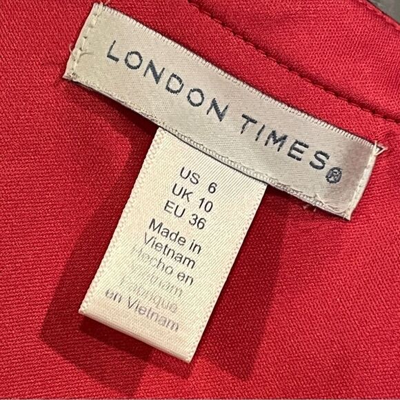 London Times Stylish Black and pink geometric Patterned business Dress - Picture 10 of 13